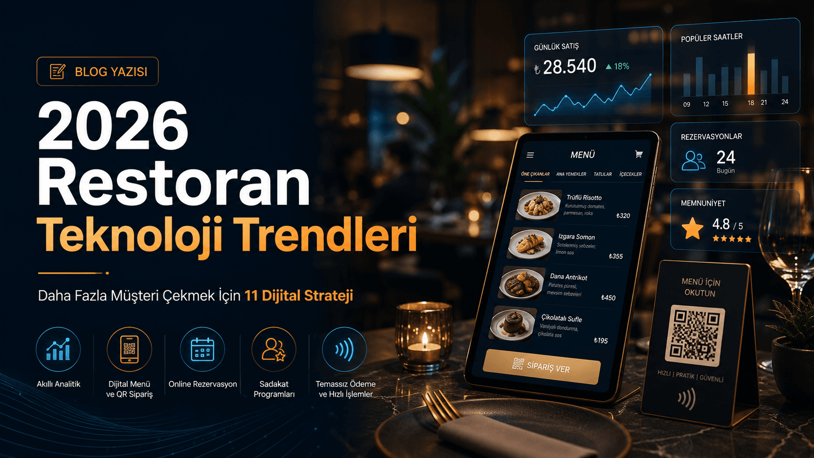 2026 Restoran Teknoloji Trendleri: Daha Fazla Müşteri Çekmek İçin 11 Dijital Strateji
