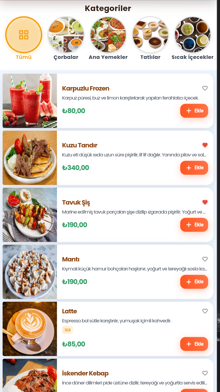 Dijital Restoran Menüsü