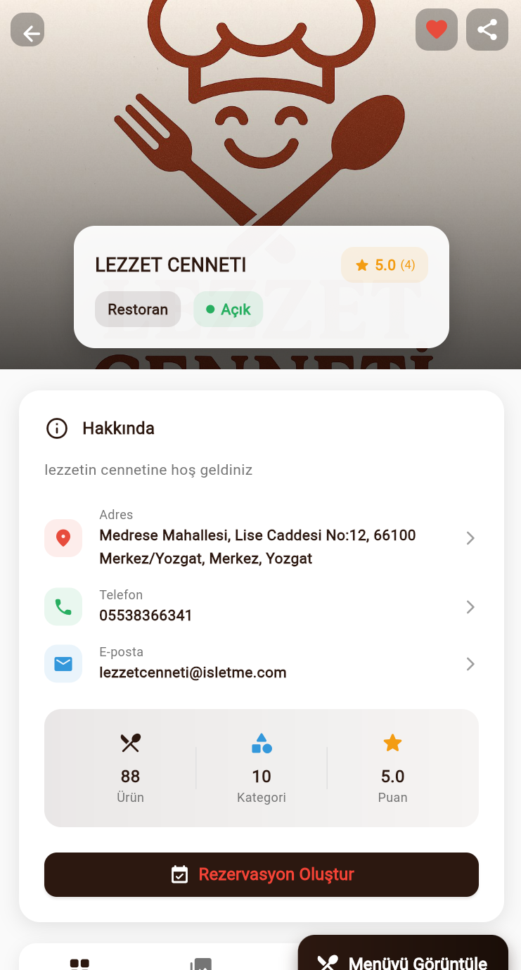 İşletme Detay Sayfası