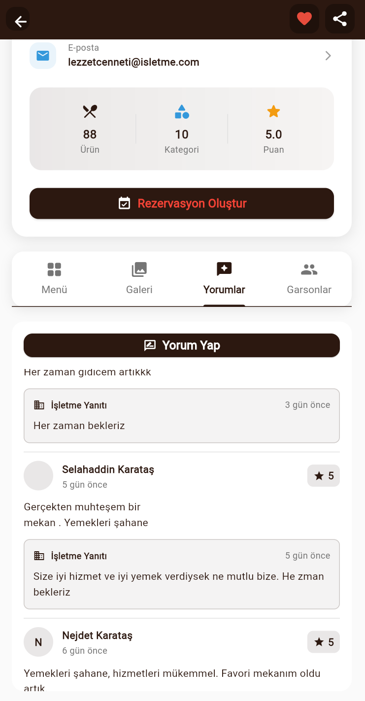 Müşteri Yorumları